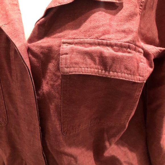 Patagonia red button down shirt sz 10 - Picture 6 of 7